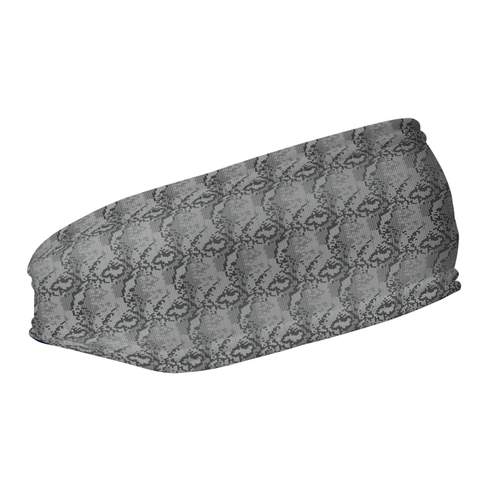 Fashion Fleece Headband with Silver Python. Made in the USA, Vertical Athletics brand.