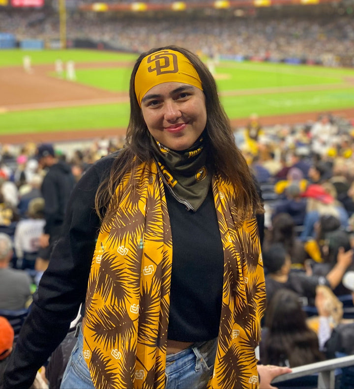 Padres Cooling Sun Scarf: Big Palm w/ Repeating Cap Logo