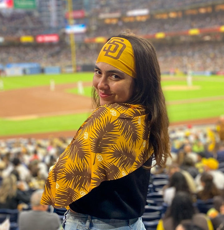Padres Cooling Headband: Yellow Cap Logo