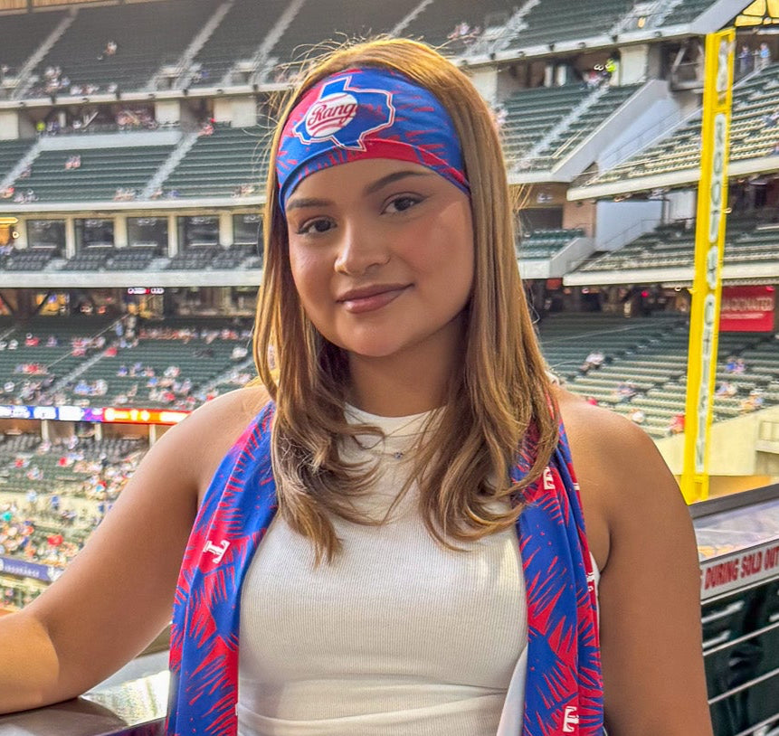 Rangers Cooling Sun Scarf: Big Palm w/ Repeating Cap Logo