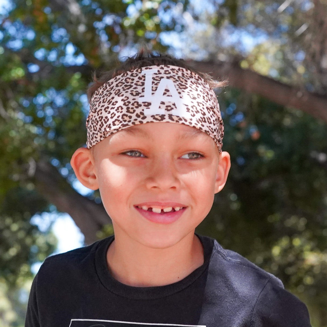 Dodgers Wide Tieback Cooling Headband: Cheetah Cap Logo