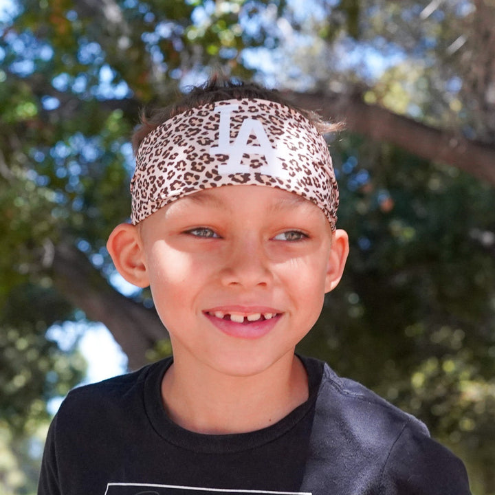 Dodgers Wide Tieback Cooling Headband: Cheetah Cap Logo