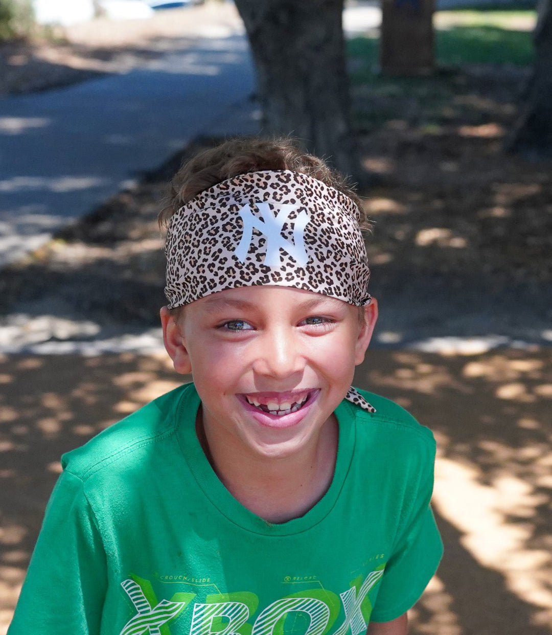 Yankees Wide Tieback Cooling Headband: Cheetah Cap Logo