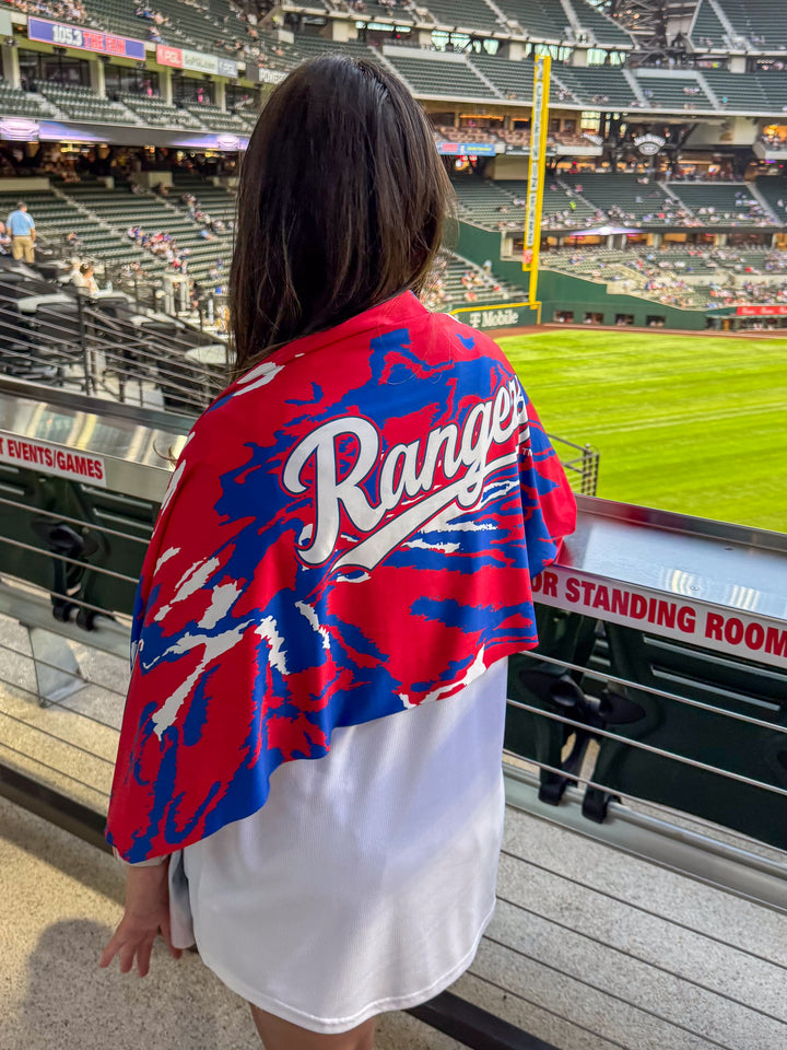 Rangers Cooling Sun Scarf: Team Tie-Dye Wordmark