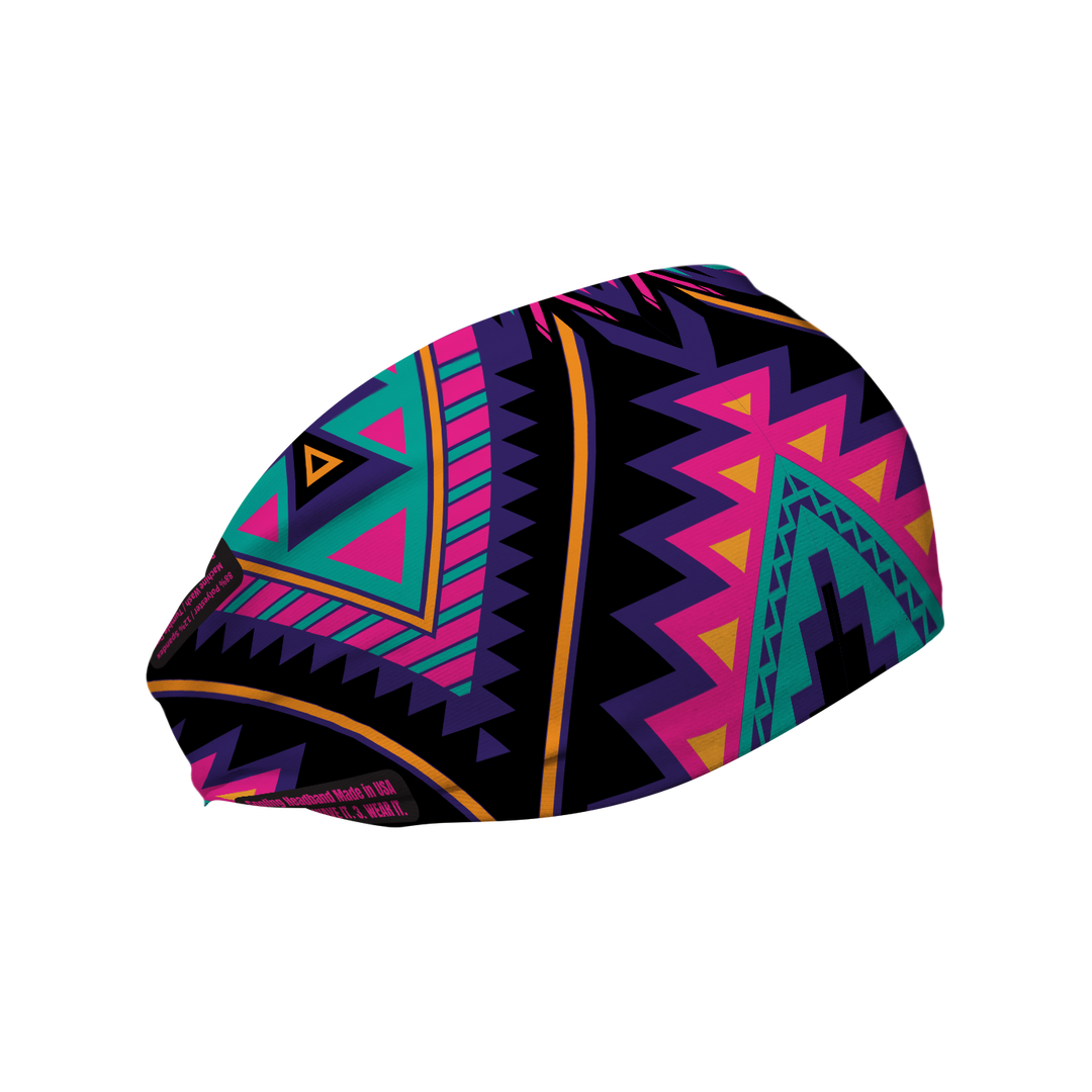 Cooling Headband with Neon Native. Made in USA, Vertical Athletics brand.