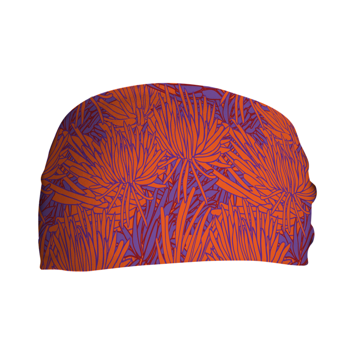 Cooling Headband with Succulents Festival. Made in USA, Vertical Athletics brand.