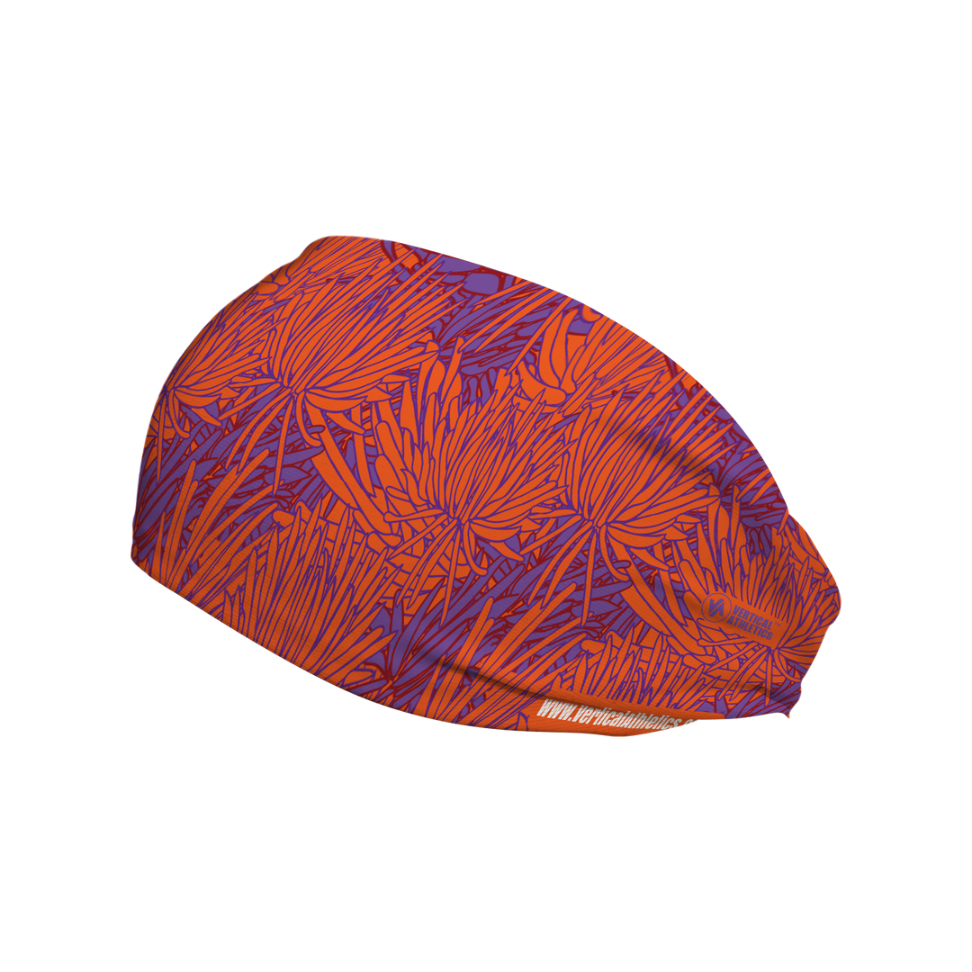 Cooling Headband with Succulents Festival. Made in USA, Vertical Athletics brand.
