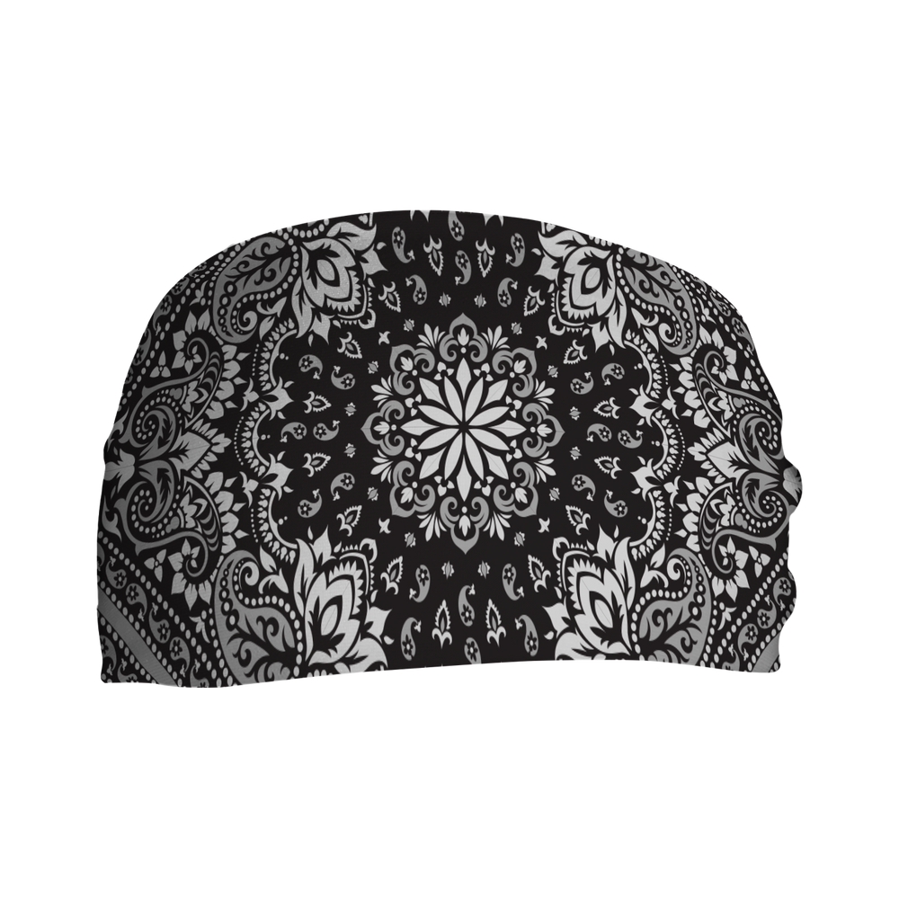 Cooling Headband with Bandana Black. Made in USA, Vertical Athletics brand.