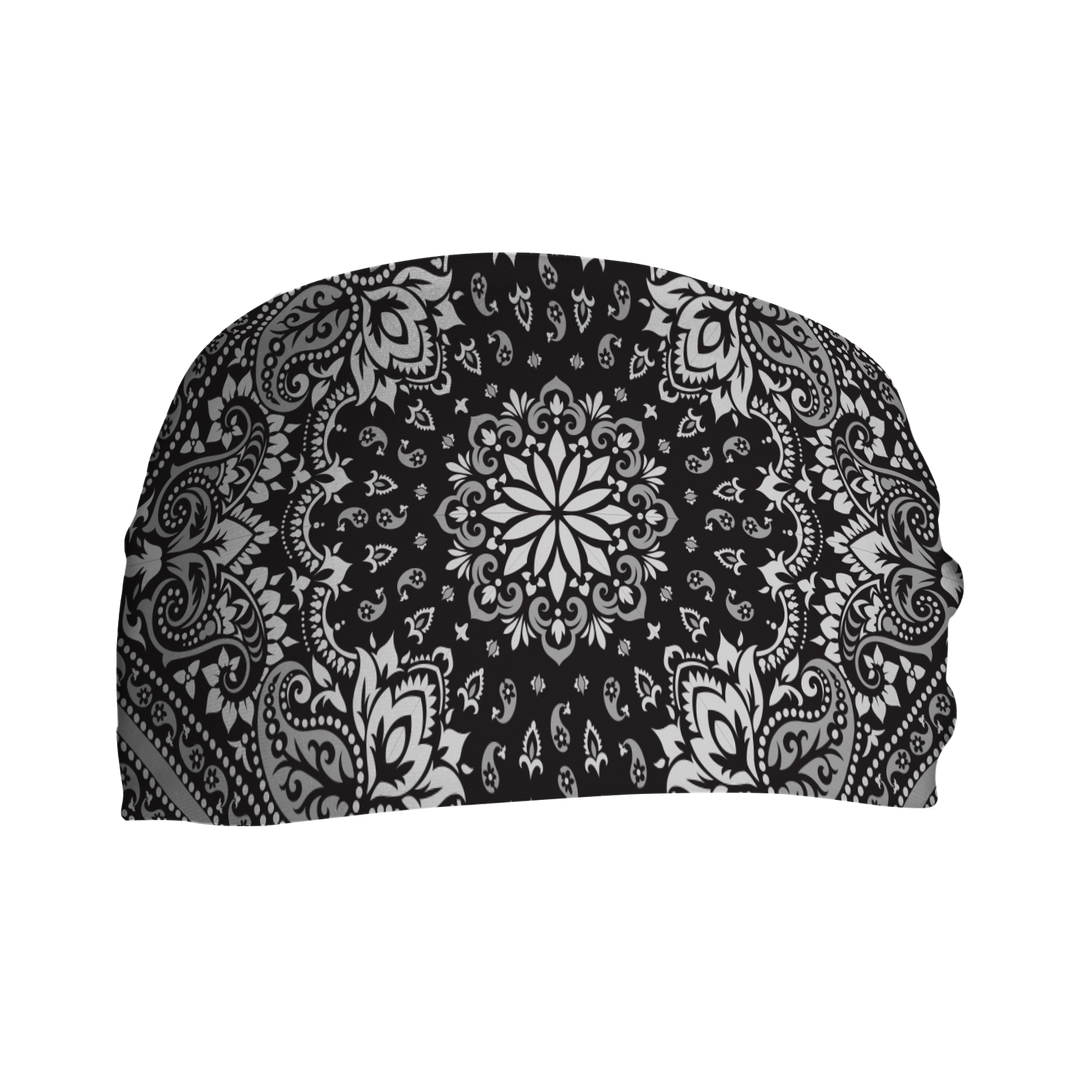 Cooling Headband with Bandana Black. Made in USA, Vertical Athletics brand.