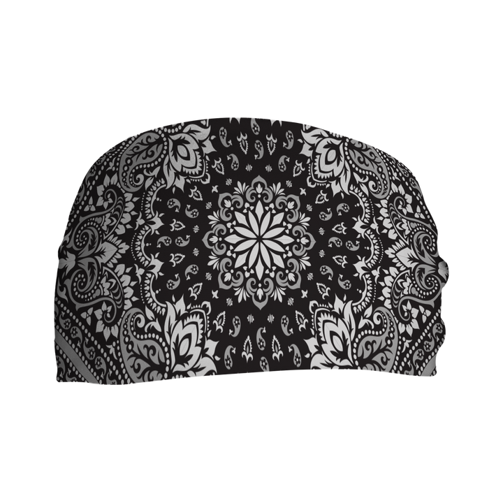 Cooling Headband with Bandana Black. Made in USA, Vertical Athletics brand.