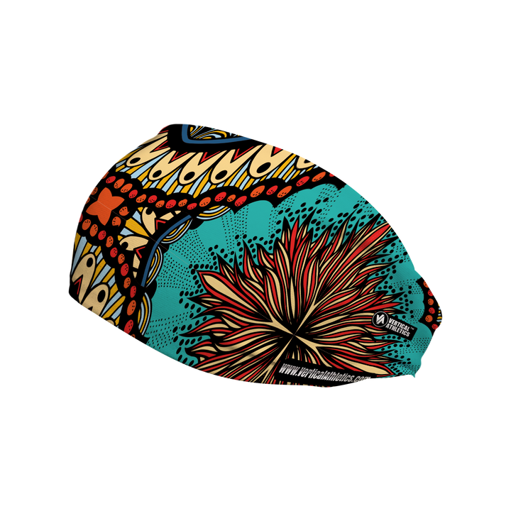 Cooling Headband with Boho Turquoise. Made in USA, Vertical Athletics brand.