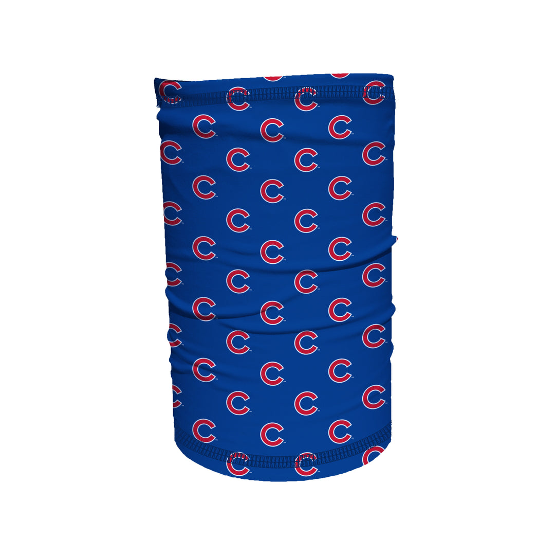 MLB Chicago Cubs Royal gaiter with repeating cap logo. Made in USA, Vertical Athletics brand. 