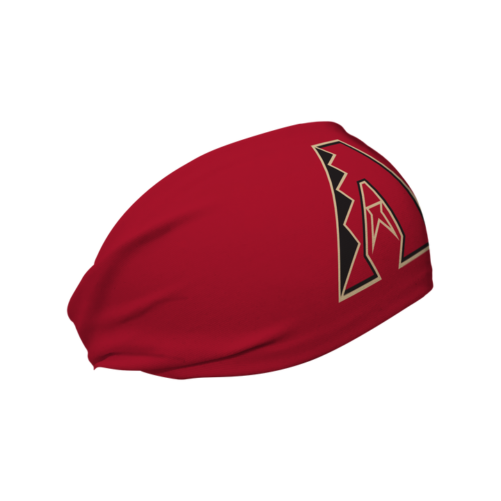 Side view of MLB Arizona Diamondbacks Red headband with alt logo. Made in USA, Vertical Athletics brand. 