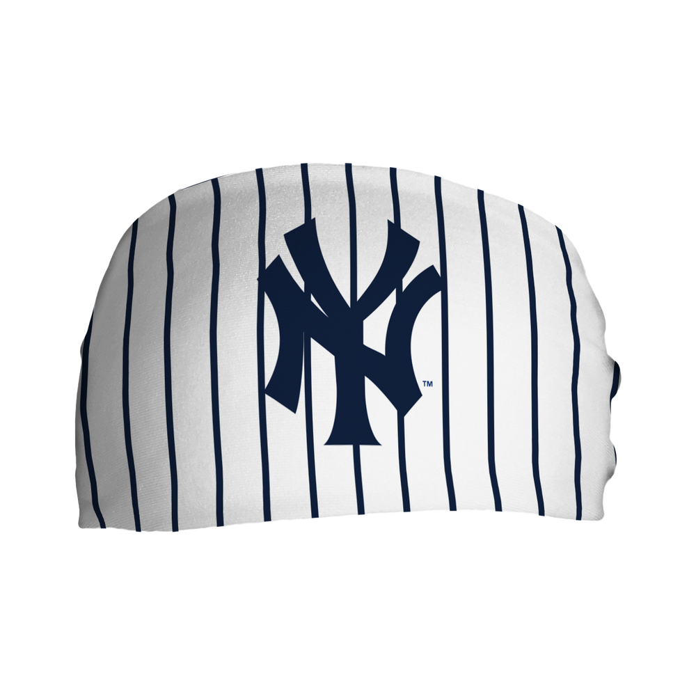 MLB New York Yankees cooling headband pinstripe with coop. Made in USA, Vertical Athletics brand. 