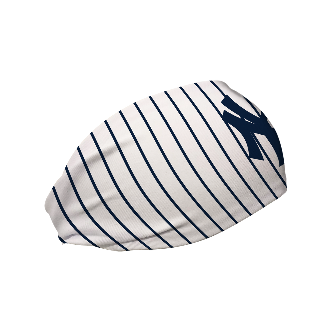 MLB New York Yankees cooling headband pinstripe with coop. Made in USA, Vertical Athletics brand. 