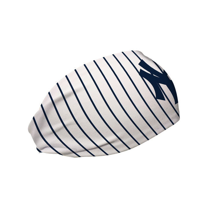 MLB New York Yankees cooling headband pinstripe with coop. Made in USA, Vertical Athletics brand. 